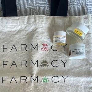 NWT Farmacy Skincare Minis + Canvas Tote Bag, Cruelty-free, Clean Beauty